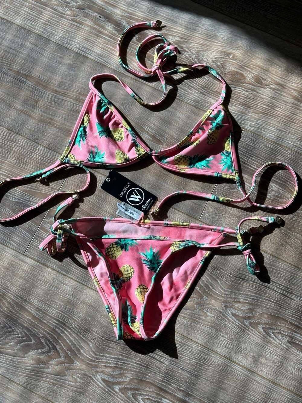 Wildfox Pineapple Print Triangle Bikini Set